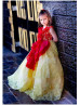 Red And Yellow Lace Tulle Chic Flower Girl Dress Red And Yellow Lace Tulle Chic Flower Girl Dress